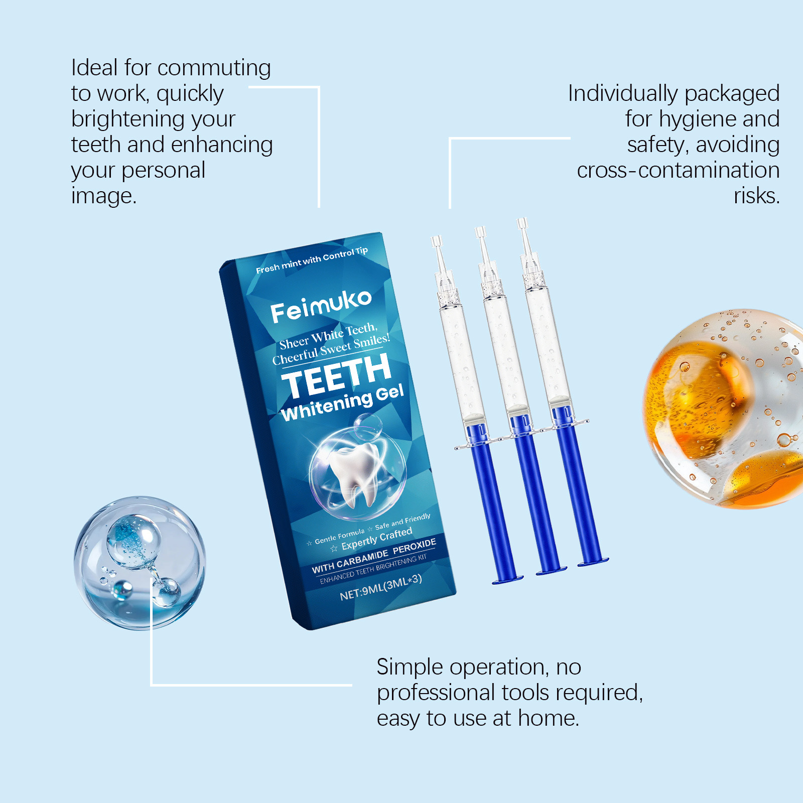 Gel blanqueador de dientes Fei - Teeth Whitening Kit reseña y precio